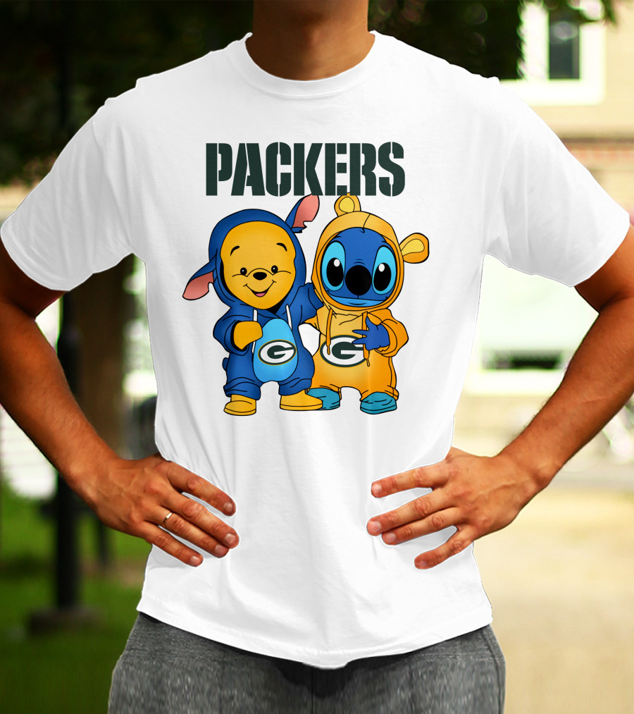 Packers Pooh Stitch Green Bay Collaboration T-Shirt