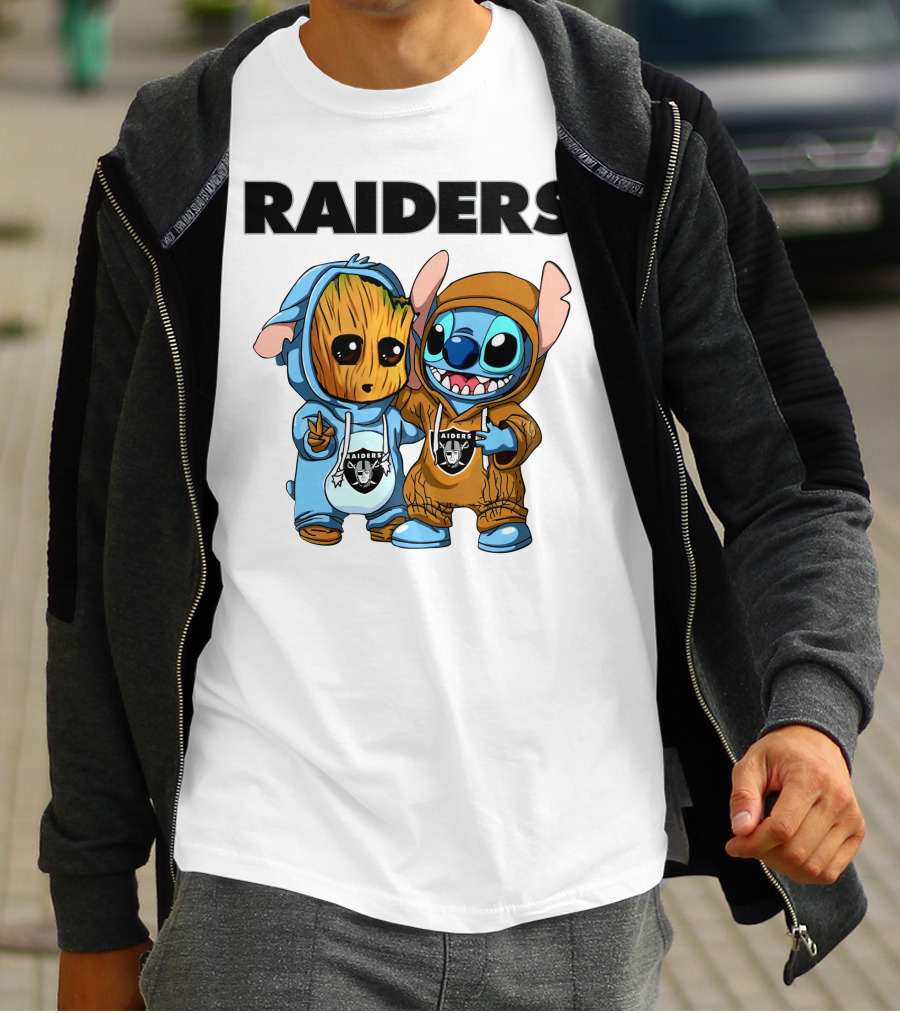Raiders Groot And Stitch T-Shirt