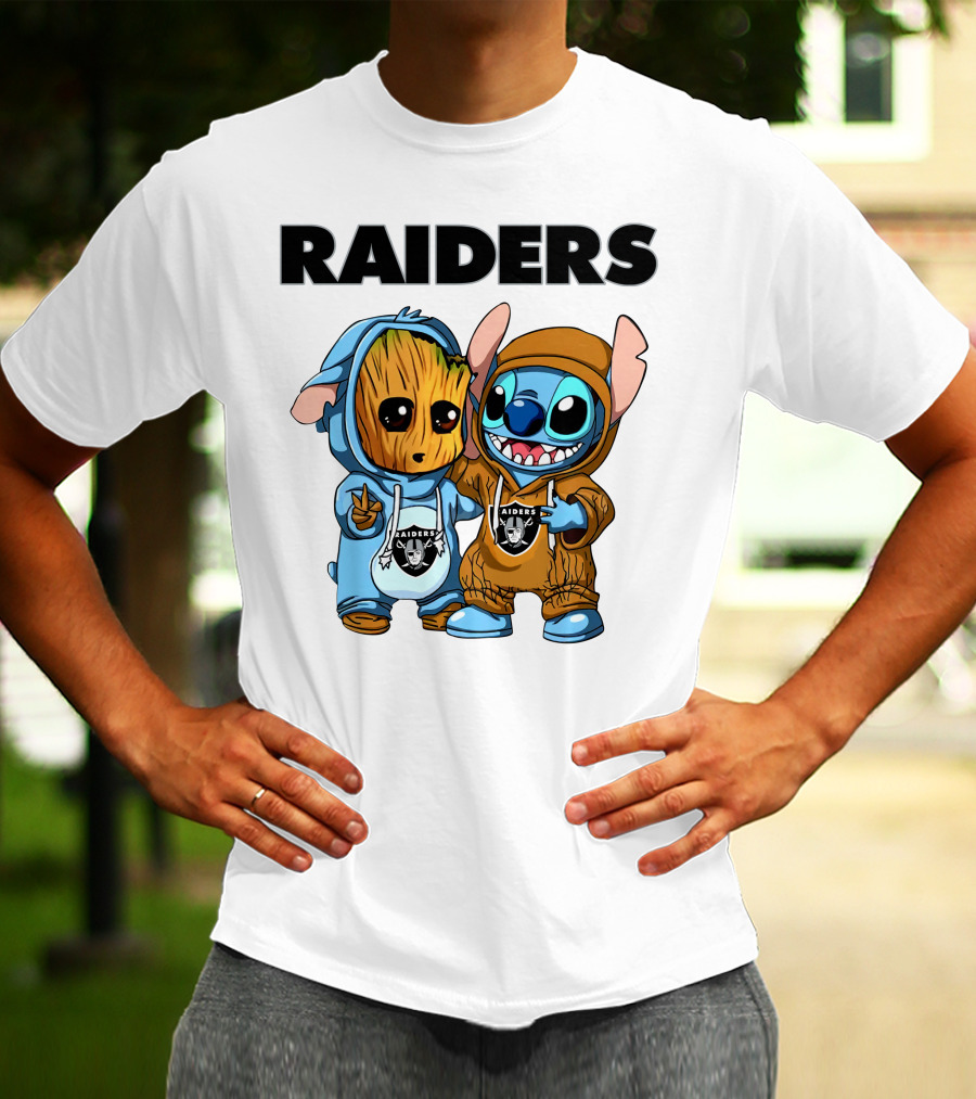 Raiders Groot And Stitch T-Shirt