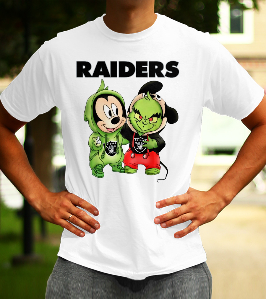 Mickey And Grinch Raiders Hoodie Cute Cartoon Characters T-Shirt