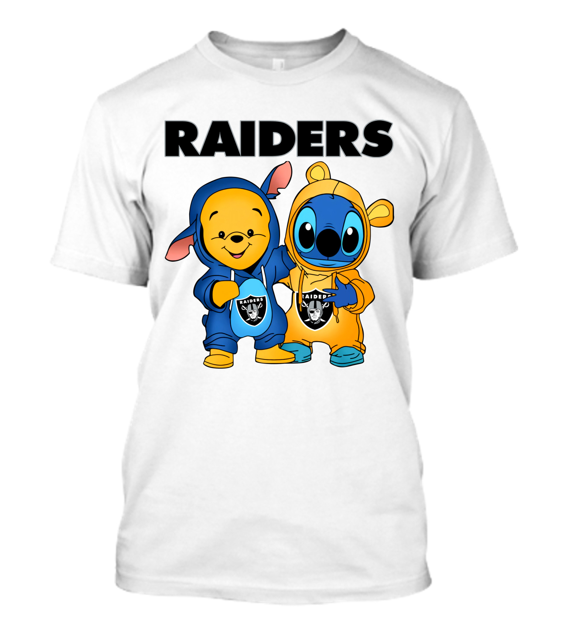 Raiders Pooh-Stitch Crossover Nfl Team Logos T-Shirt