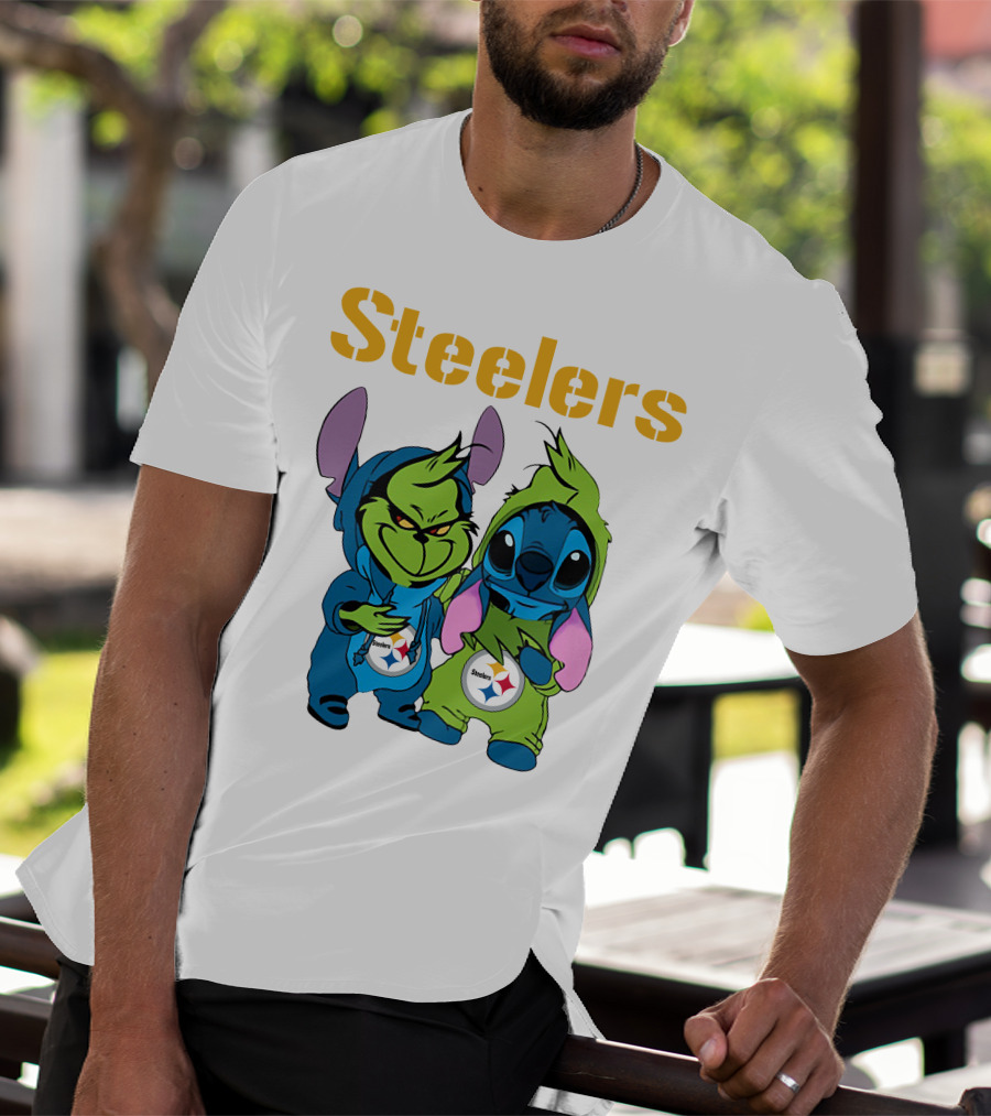 Grinch And Stitch Steelers Fans T-Shirt