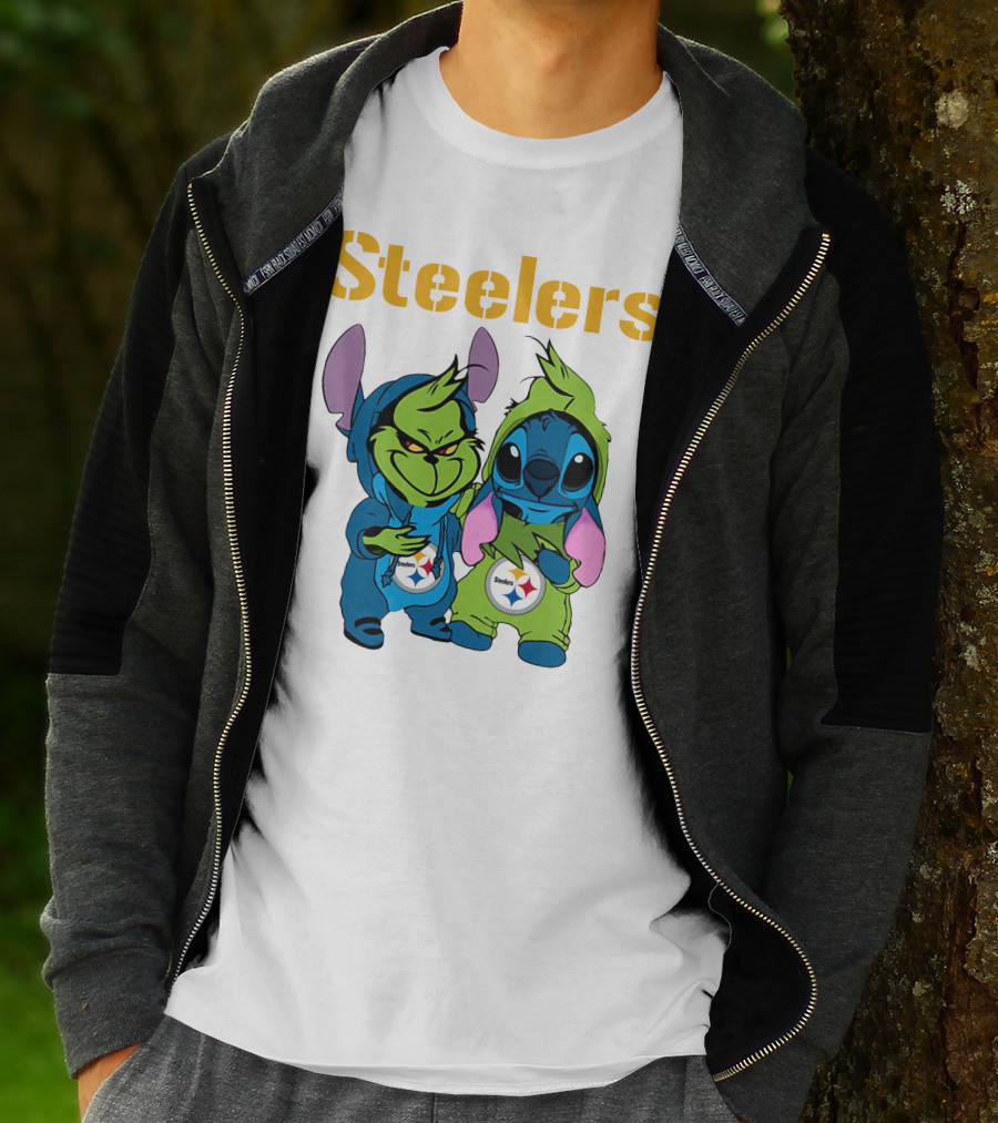 Grinch And Stitch Steelers Fans T-Shirt