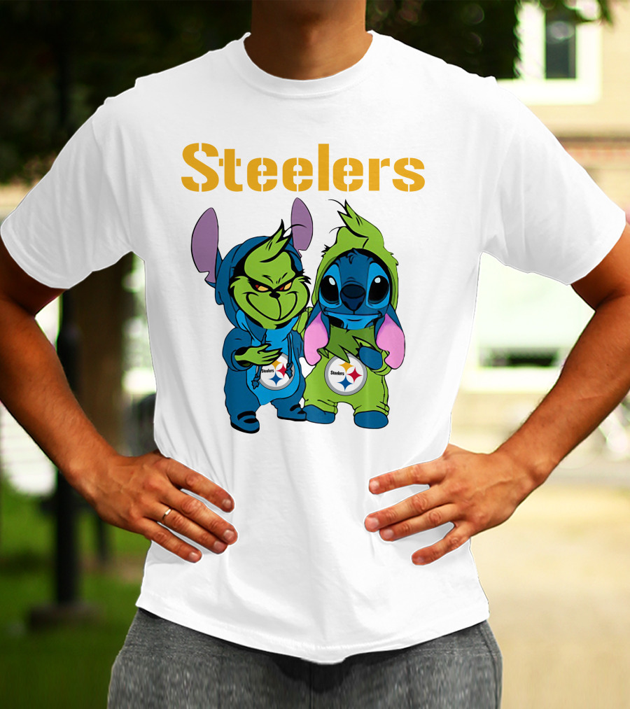 Grinch And Stitch Steelers Fans T-Shirt