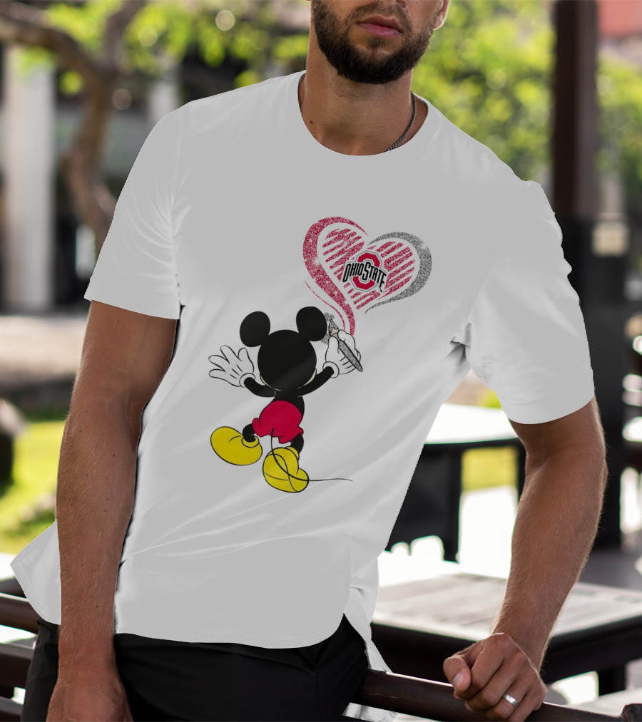 Mickey Mouse Ohio State Heart T-Shirt