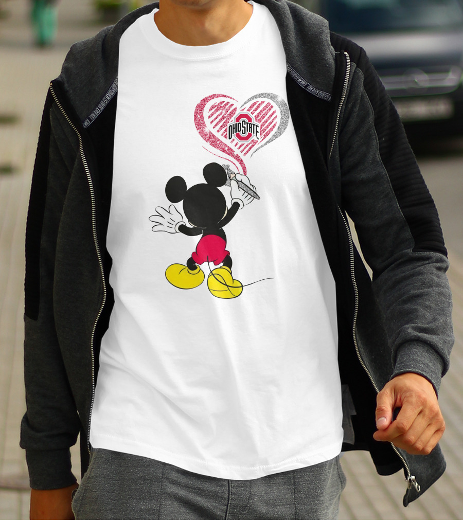 Mickey Mouse Ohio State Heart T-Shirt