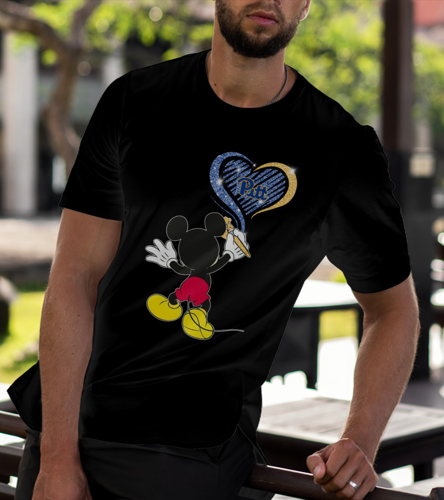 Mickey Pittsburgh Panthers Heart Pitt T-Shirt