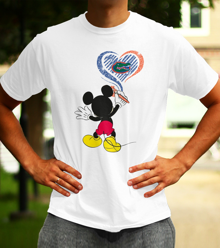 Mickey Painting Florida Gators Heart T-Shirt