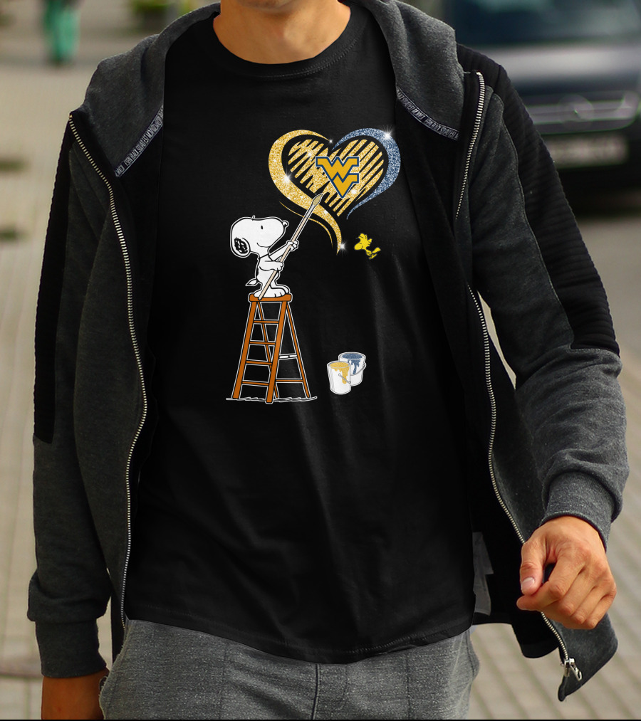 Snoopy Painting West Virginia Heart-Logo Art With Effects T-Shirt