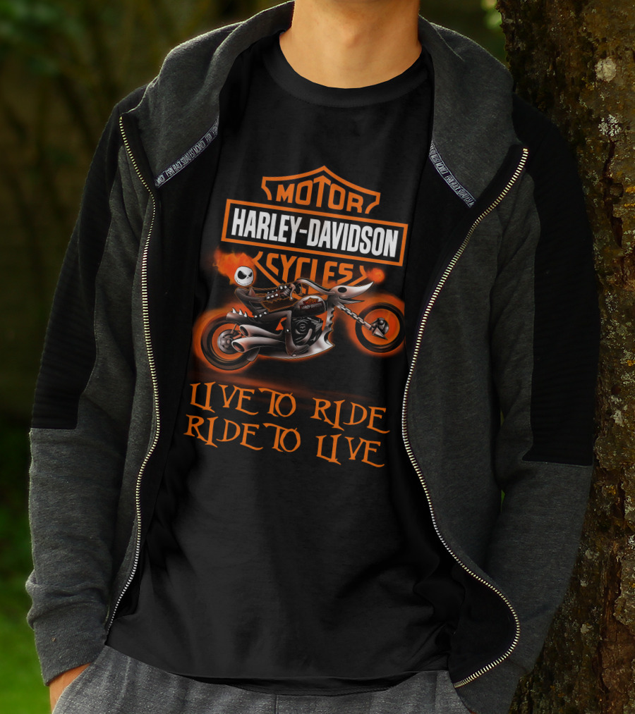 Harley Davidson Motor Cycles Live To Ride Ride To Live T-Shirt
