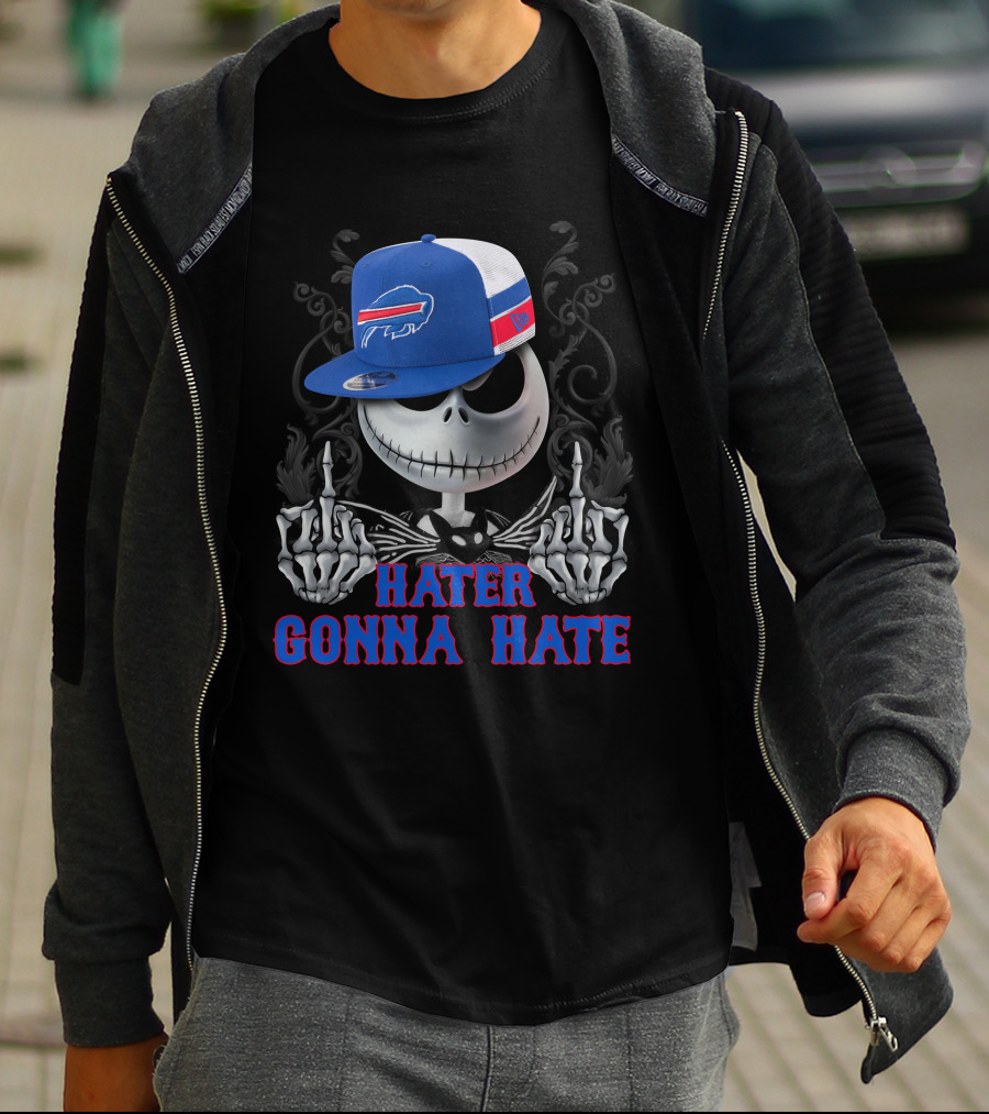 Hater Gonna Hate Buffalo Bills Skeleton Face Hat T-Shirt
