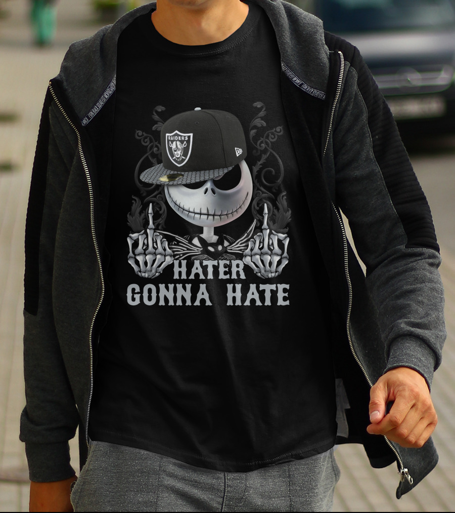 Hater Gonna Hate Raiders Skeleton Hat T-Shirt