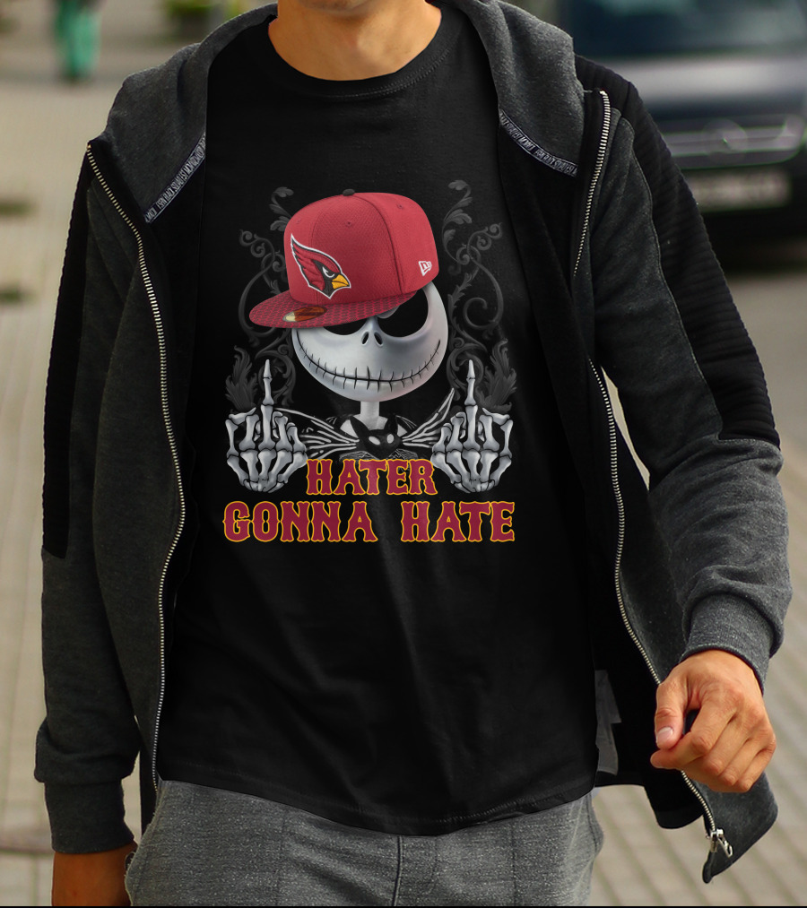 Hater Gonna Hate Arizona Cardinals Jack Skellington Hat T-Shirt