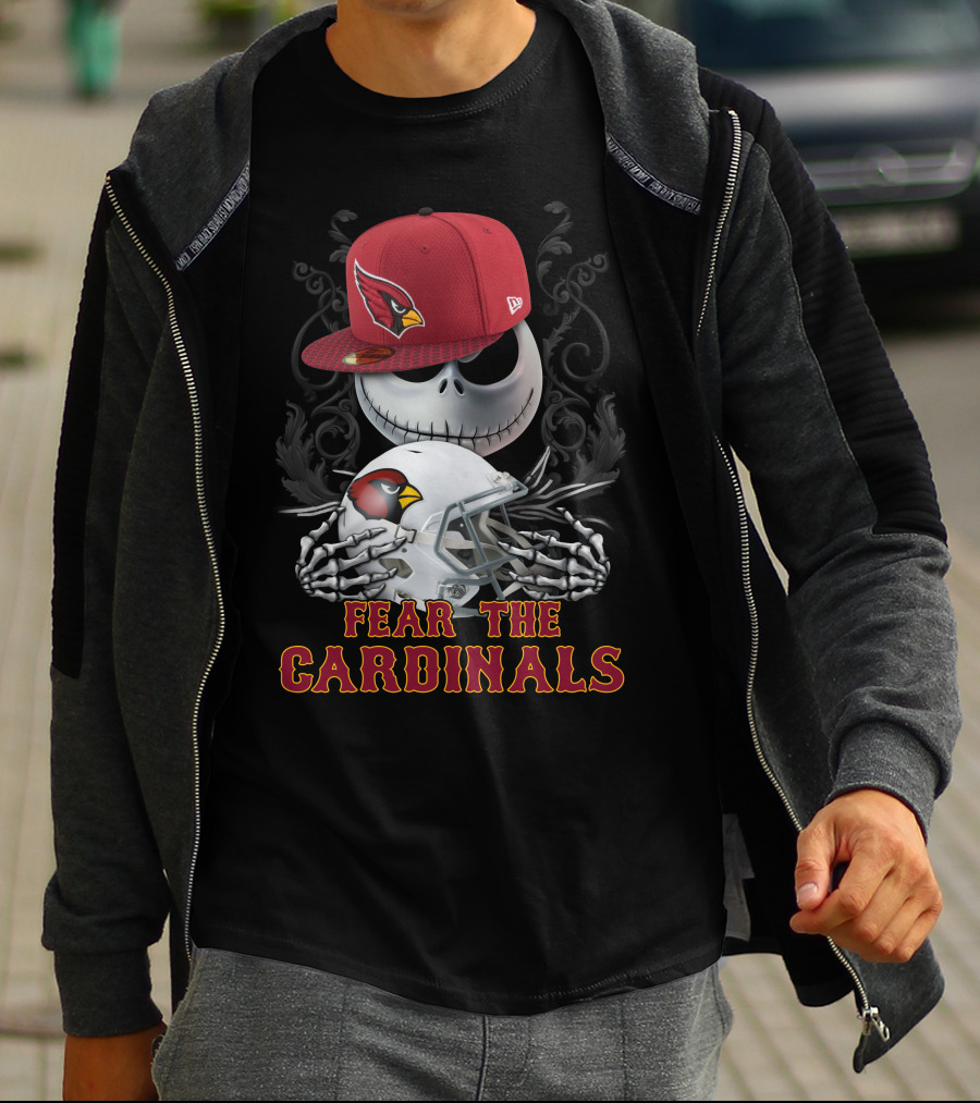 Arizona Cardinals Fear The Cardinals Skeleton Art T-Shirt