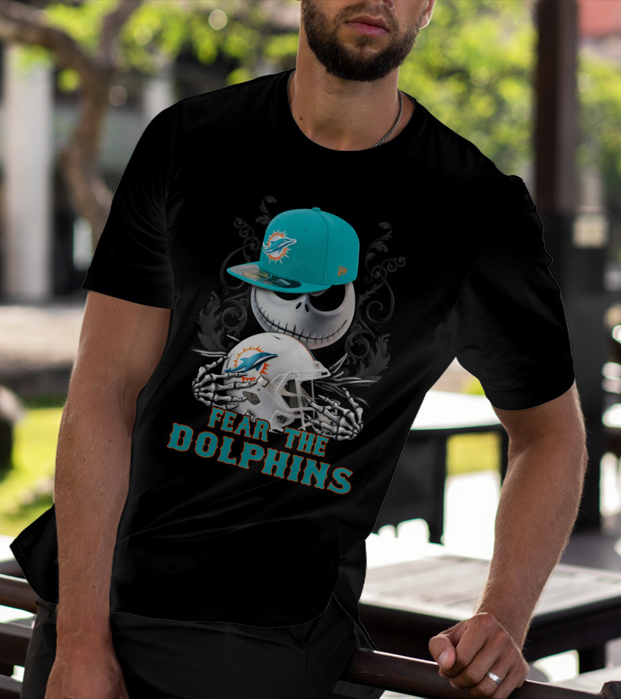 Miami Dolphins Fear The Dolphins Skeleton Helmet Snapback T-Shirt