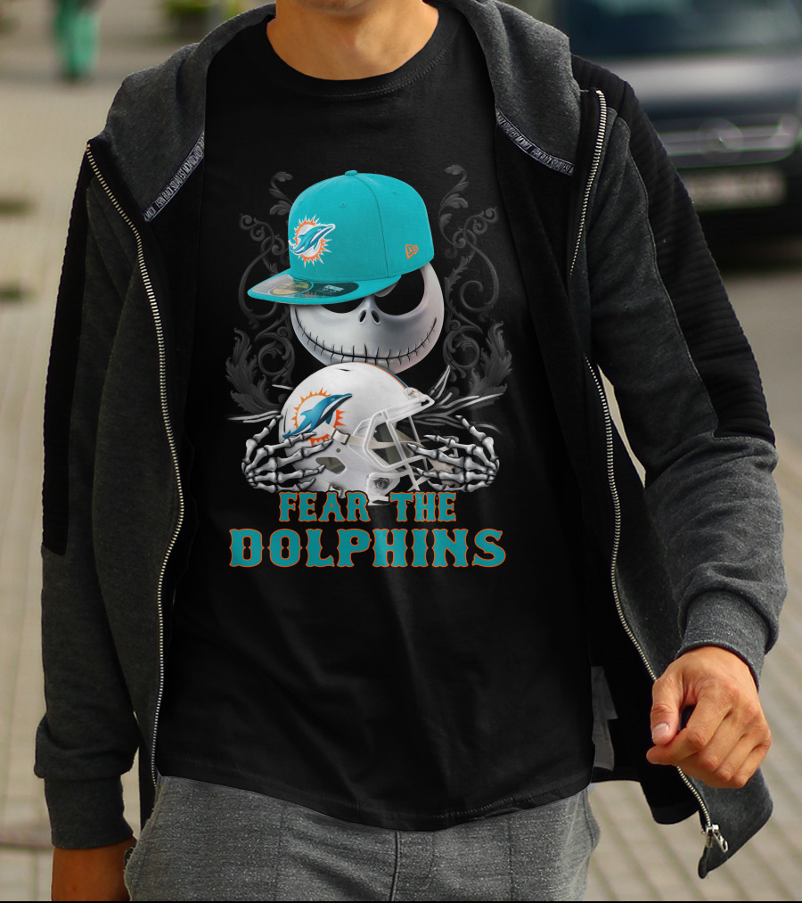 Miami Dolphins Fear The Dolphins Skeleton Helmet Snapback T-Shirt