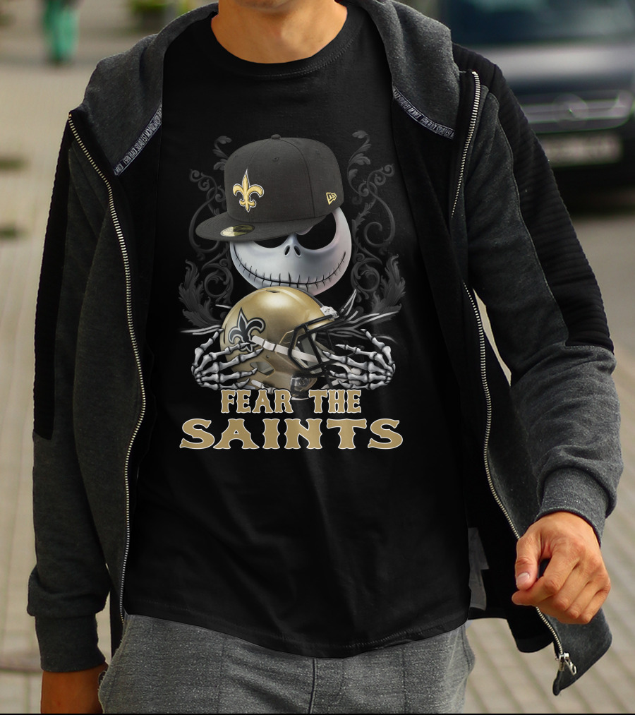 Fear The Saints New Orleans Saints Football Skeleton T-Shirt