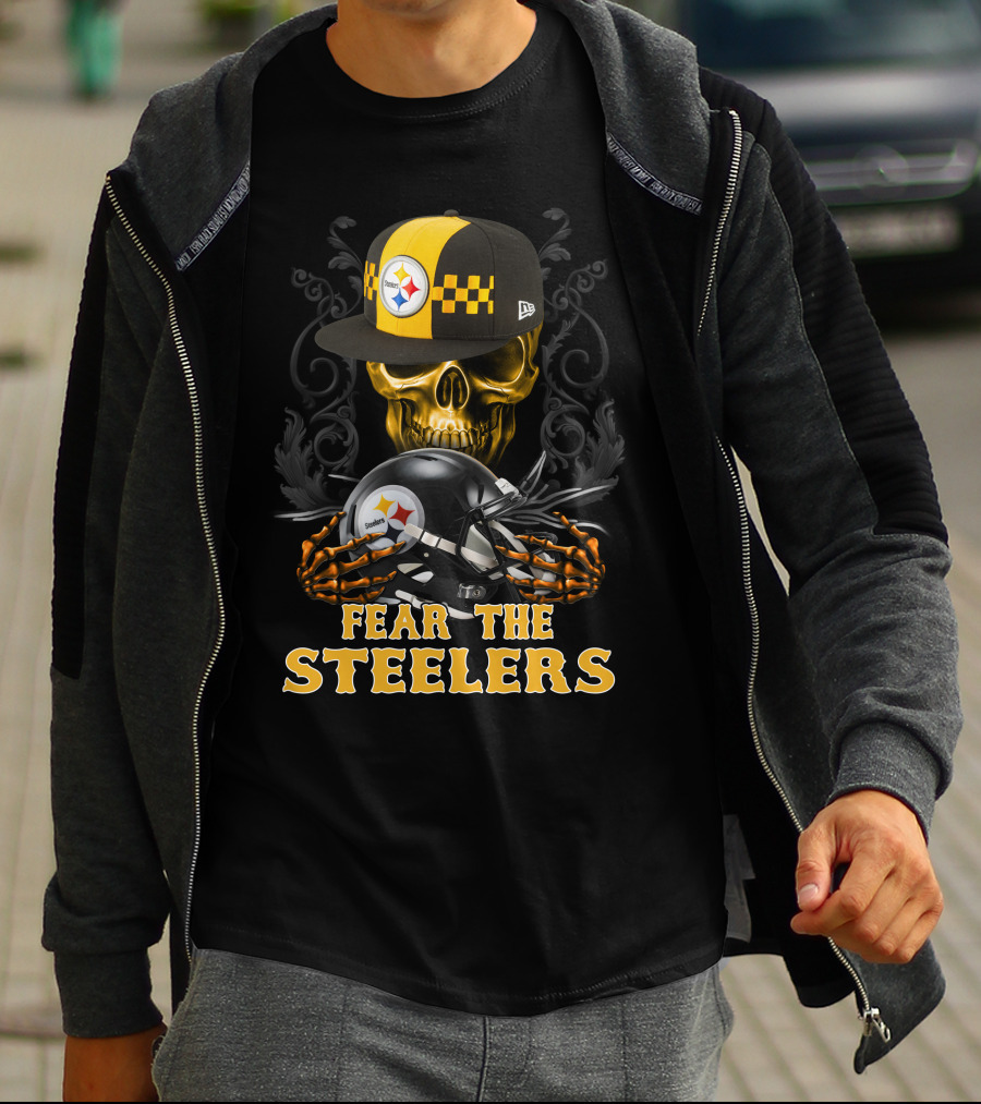 Fear The Pittsburgh Steelers Skull And Helmets T-Shirt
