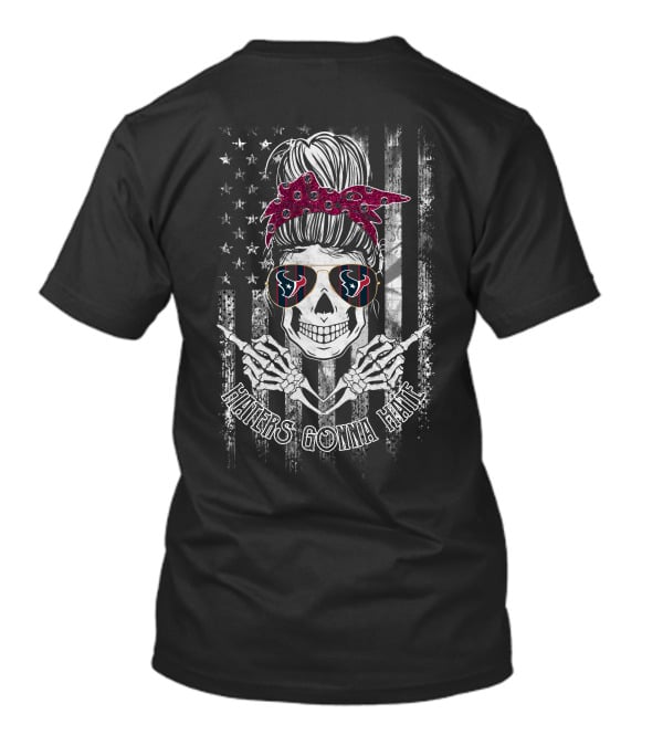 Houston Texans Haters Gonna Hate Skull American Flag T-Shirt