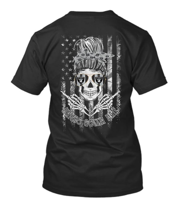 Las Vegas Raiders Skull Haters Gonna Hate American Flag T-Shirt
