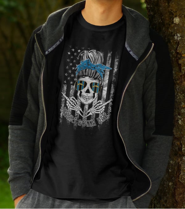 Haters Gonna Hate Los Angeles Chargers Skull Bandana Sunglasses T-Shirt