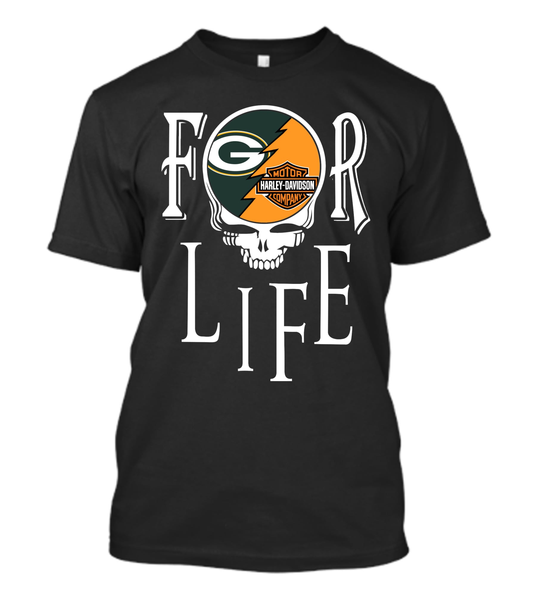 Green Bay Packers Harley Davidson Nfl For Life T-Shirt