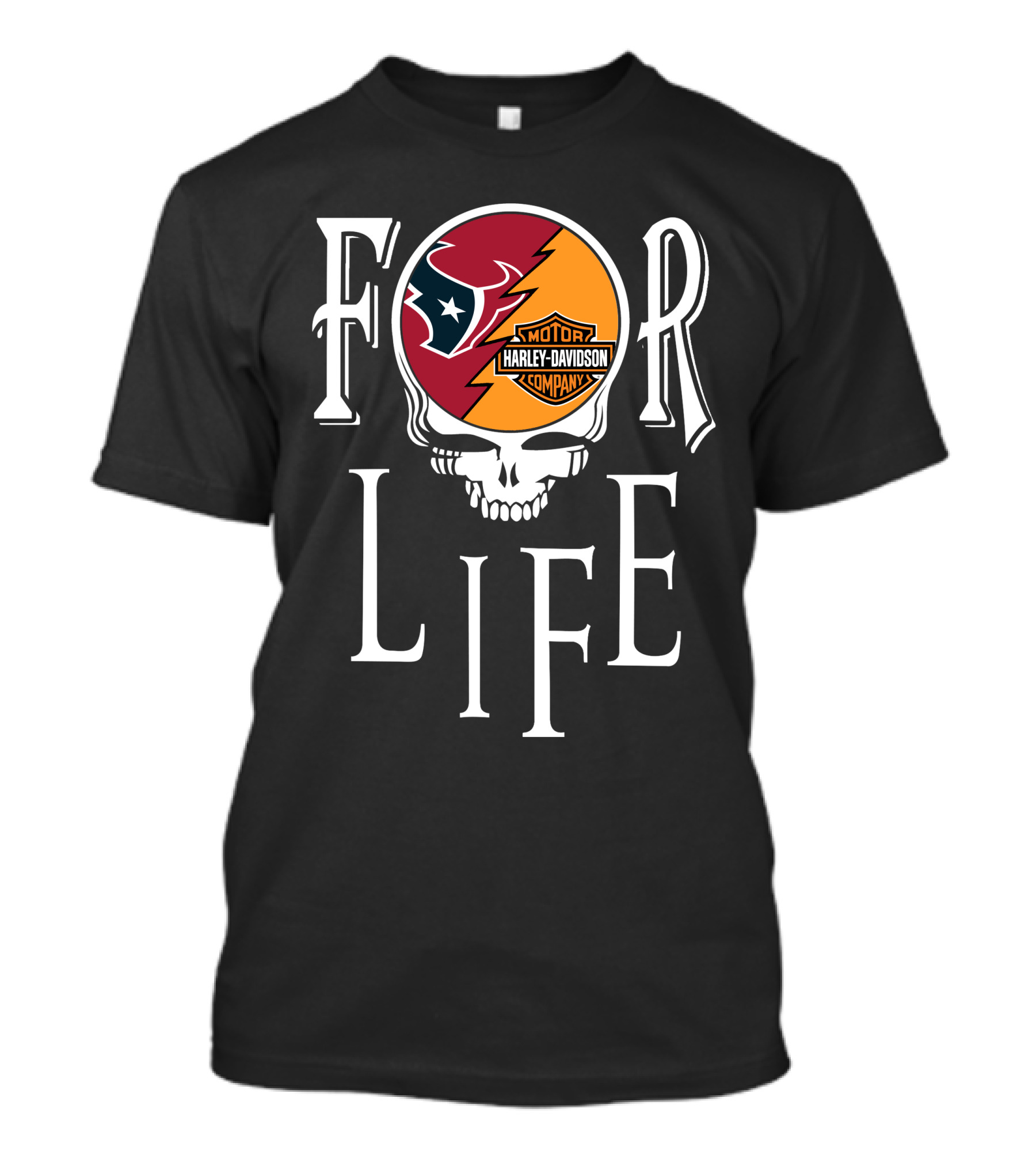 Houston Texans Harley Davidson Nfl For Life T-Shirt