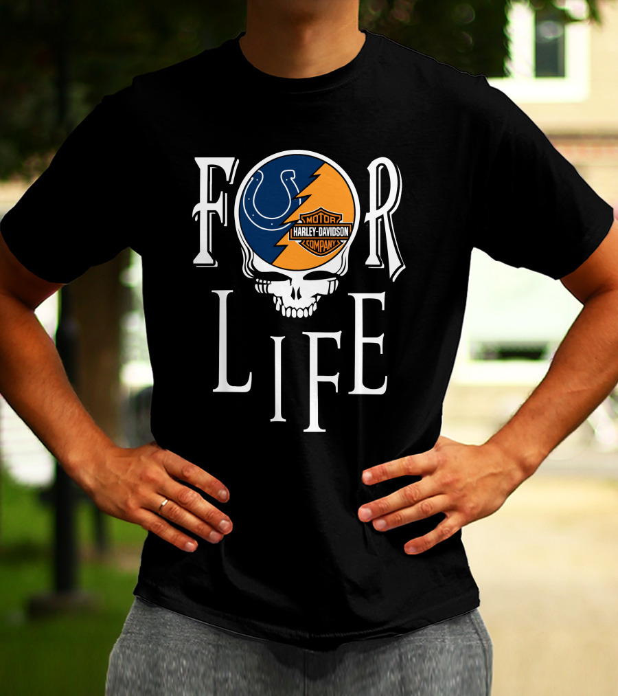 Indianapolis Colts Harley Davidson Nfl For Life T-Shirt