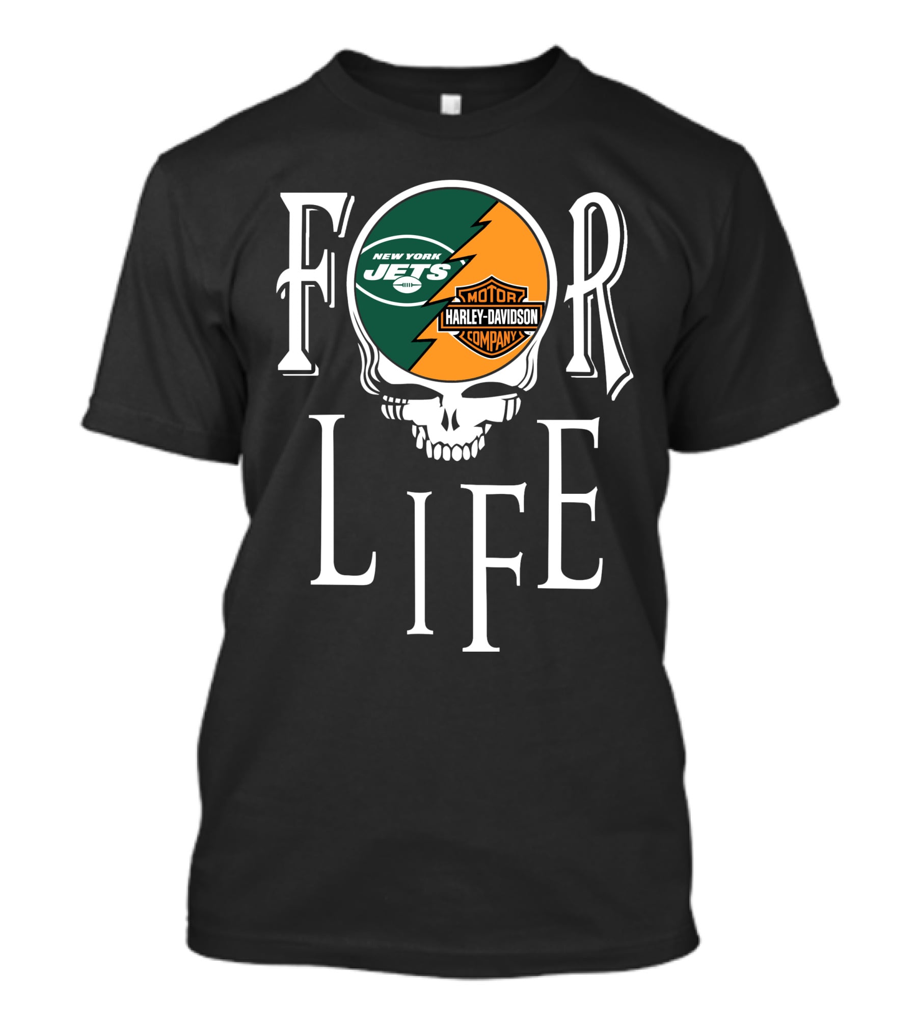 New York Jets Harley Davidson For Life Nfl T-Shirt