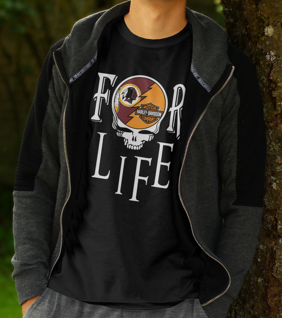 Washington Redskins Harley Davidson Nfl For Life T-Shirt
