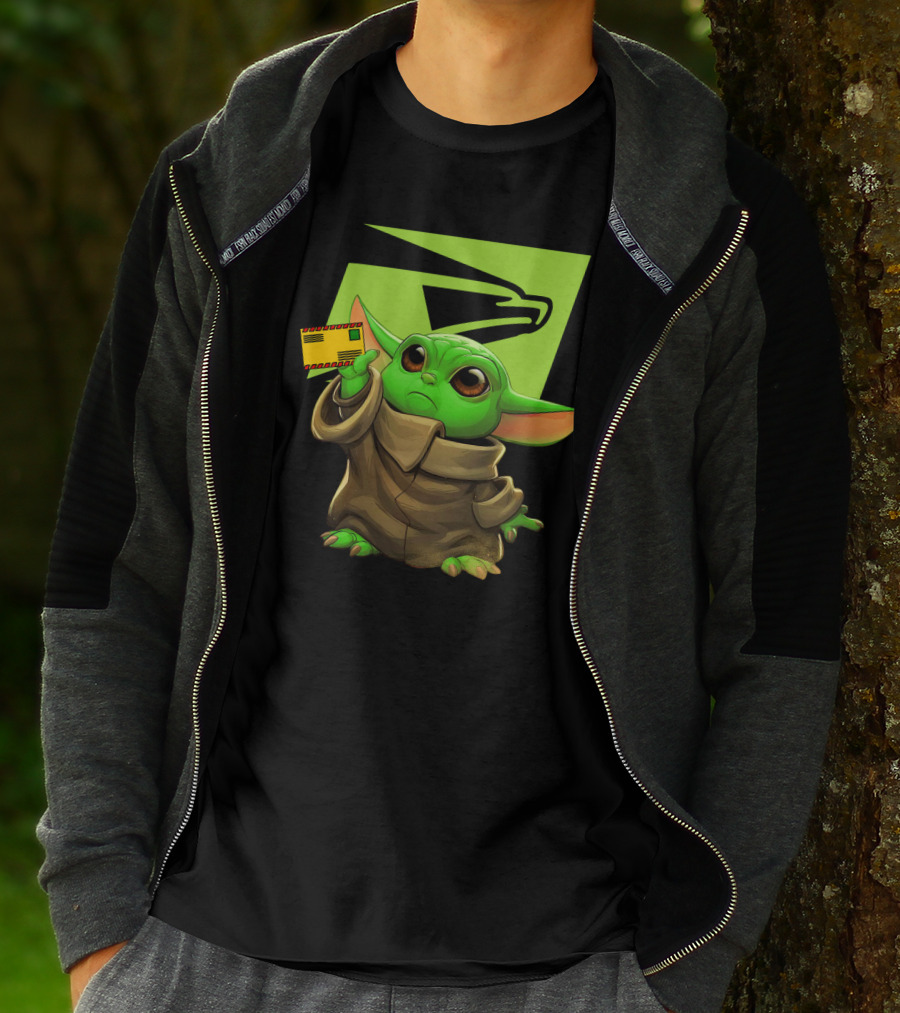 Postal Master Cute Green Character Delivering Mail T-Shirt