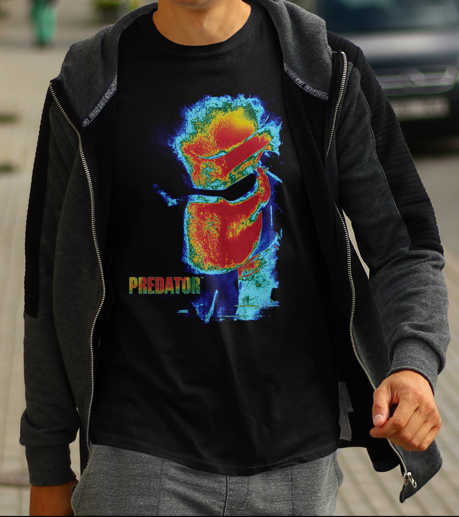 Predator Movie Thermal Vision Mask Pattern Warm-Tone Image T-Shirt