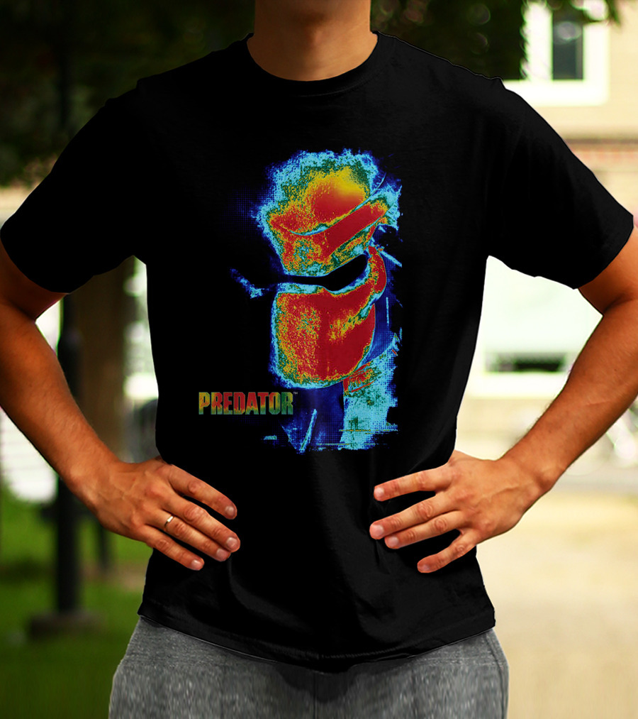 Predator Movie Thermal Vision Mask Pattern Warm-Tone Image T-Shirt