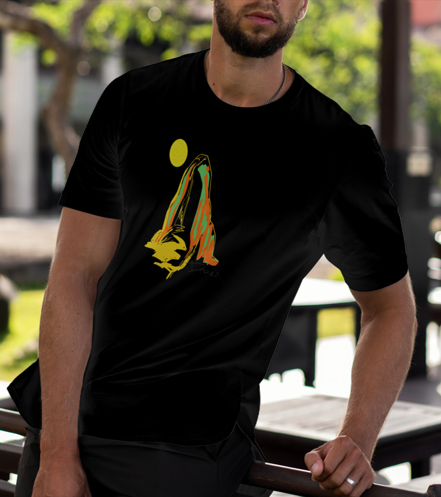 Mountain Dream Vibrant Abstract Peak With Yellow Sun T-Shirt