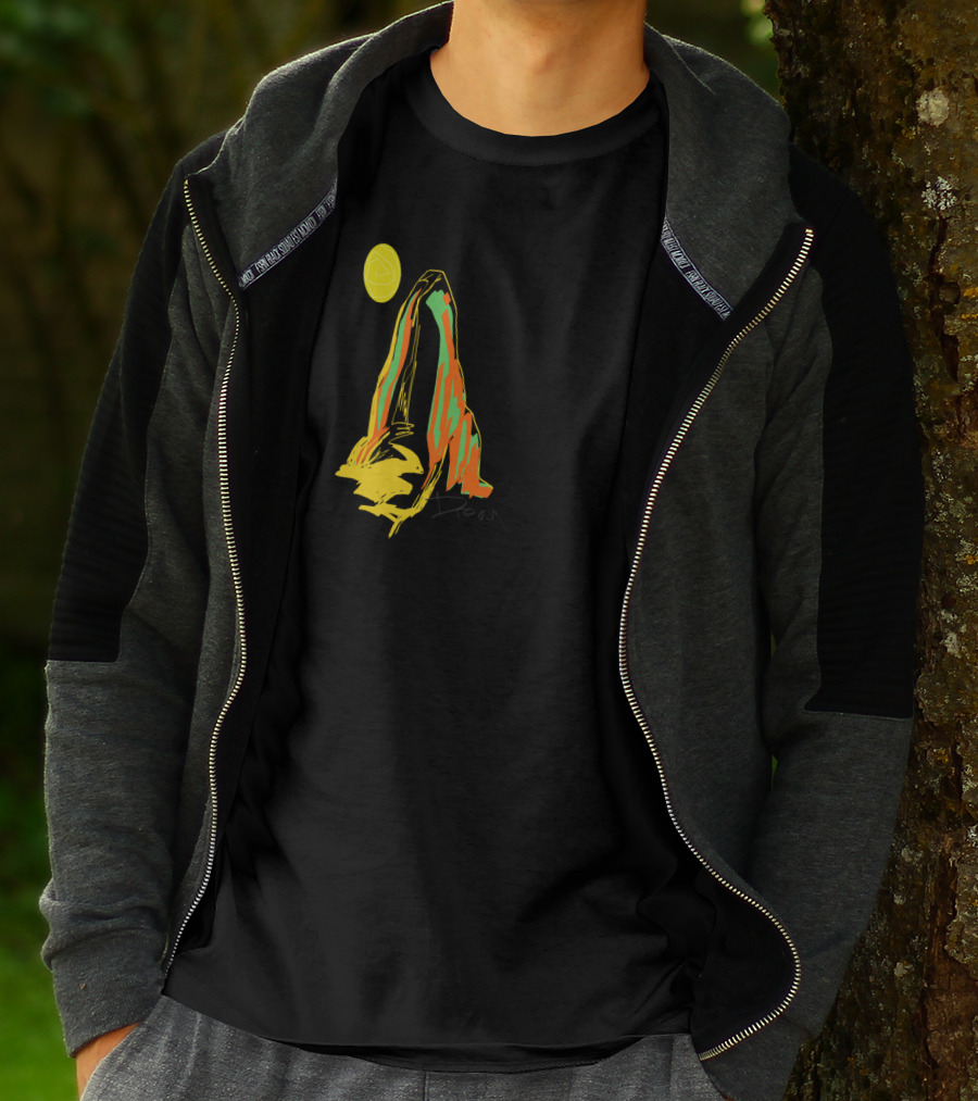 Mountain Dream Vibrant Abstract Peak With Yellow Sun T-Shirt