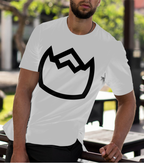Crown-Shaped Mountain Logo With Geometric Lines T-Shirt