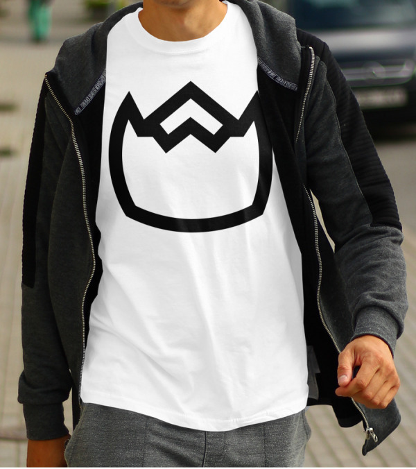 Crown-Shaped Mountain Logo With Geometric Lines T-Shirt