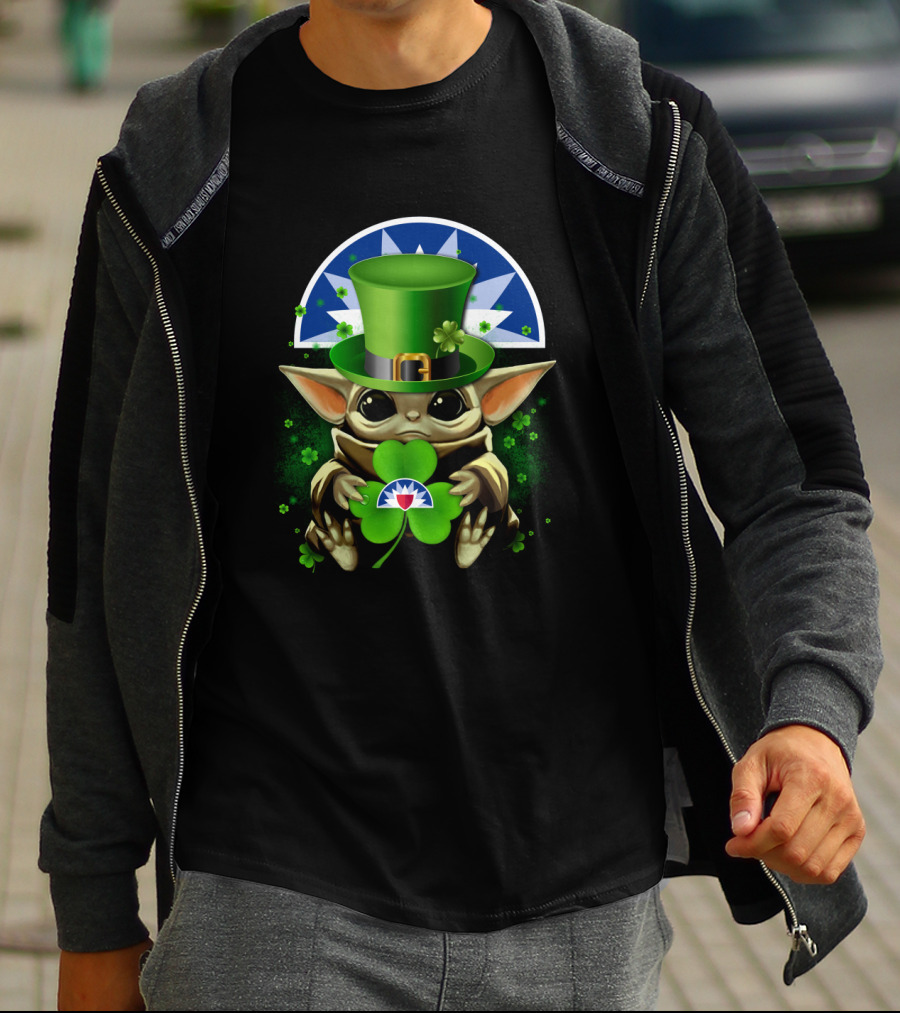 1902 Baby Yoda Clover St. Patrick's Day Seattle Mariners T-Shirt