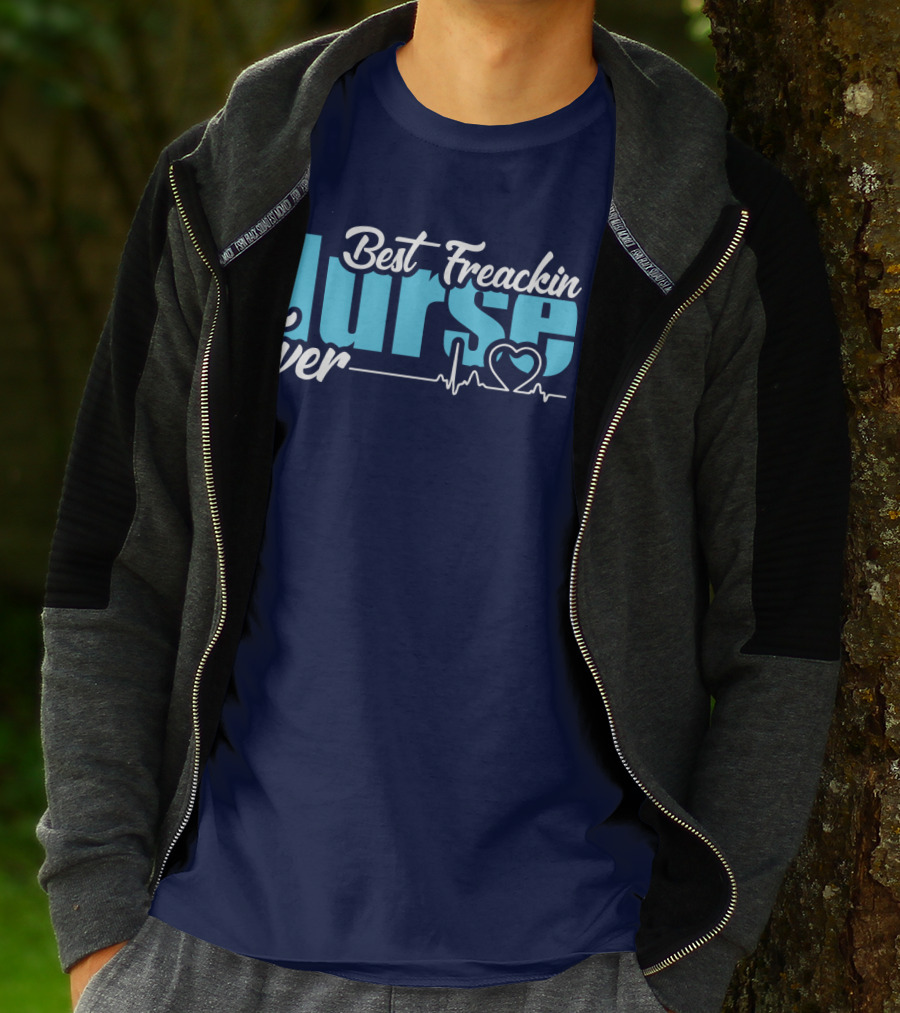 Best Freakin Nurse Ever Heartbeat T-Shirt