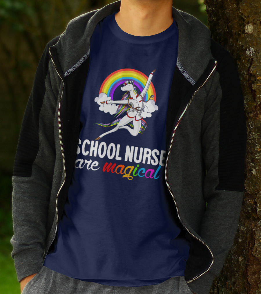 School Nurse Are Magical Unicorn Rainbow T-Shirt