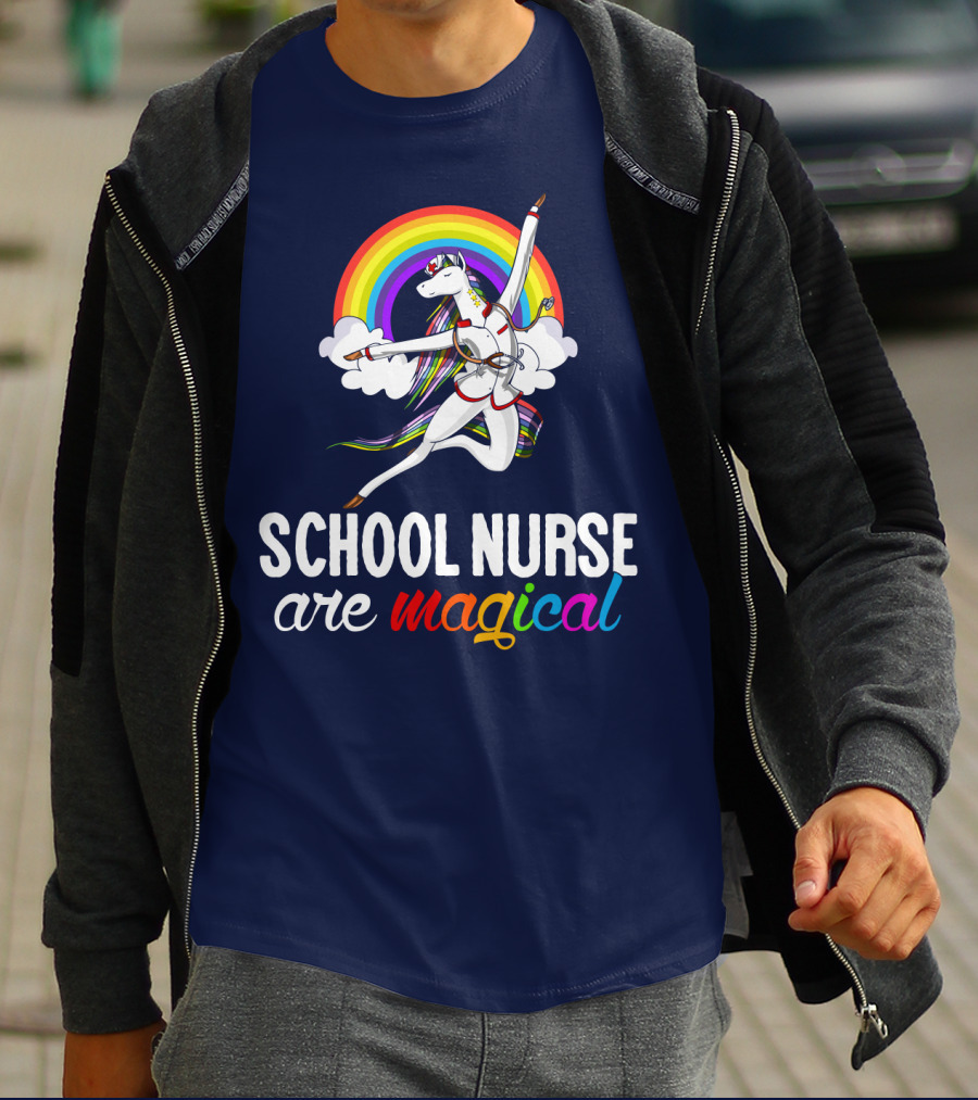 School Nurse Are Magical Unicorn Rainbow T-Shirt