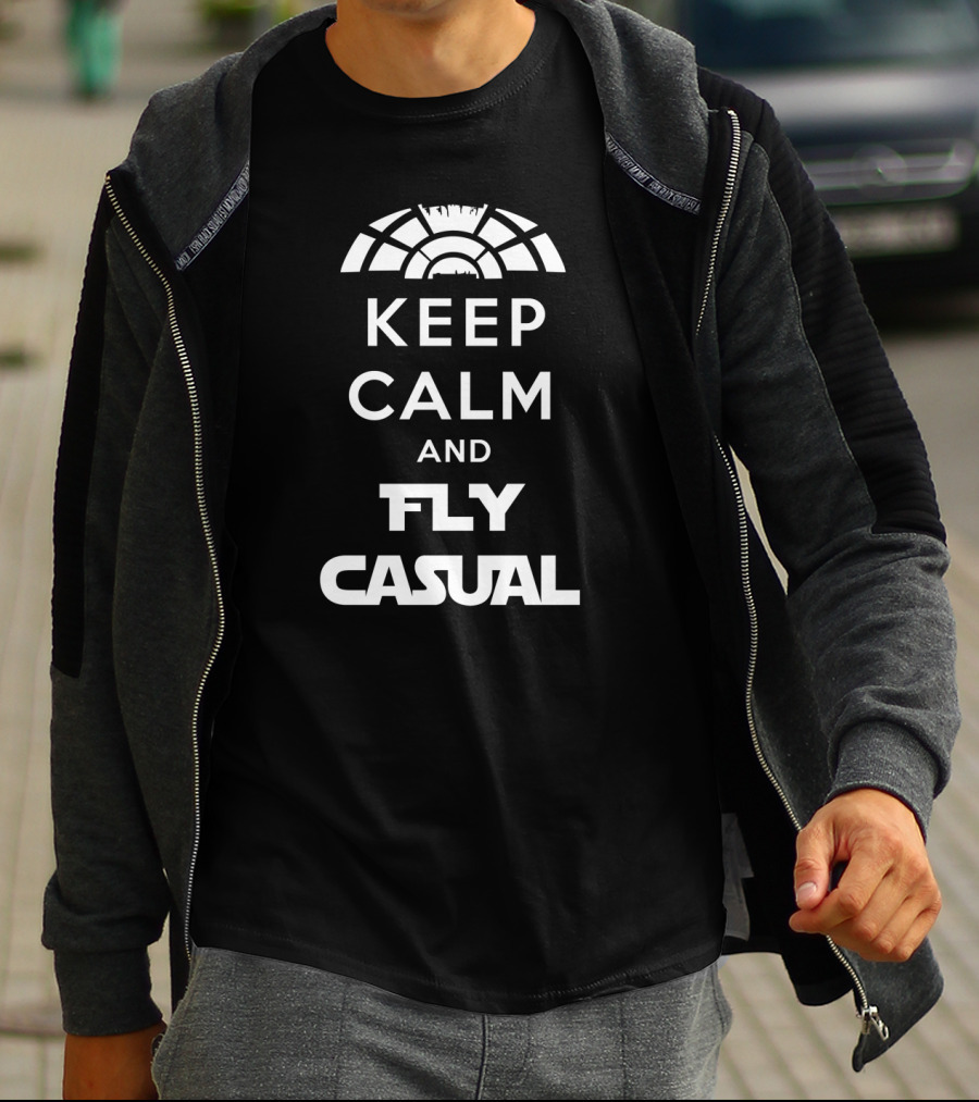 Keep Calm And Fly Casual Star Wars Millennium Falcon Pilot Phrase T-Shirt