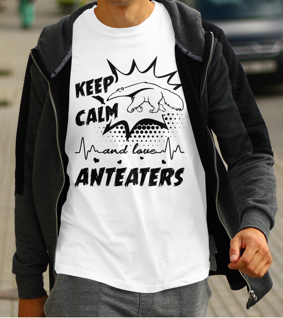 Keep Calm And Love Anteaters With Heartbeat T-Shirt