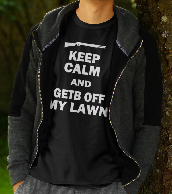 Keep Calm And Get Off My Lawn Rifle T-Shirt