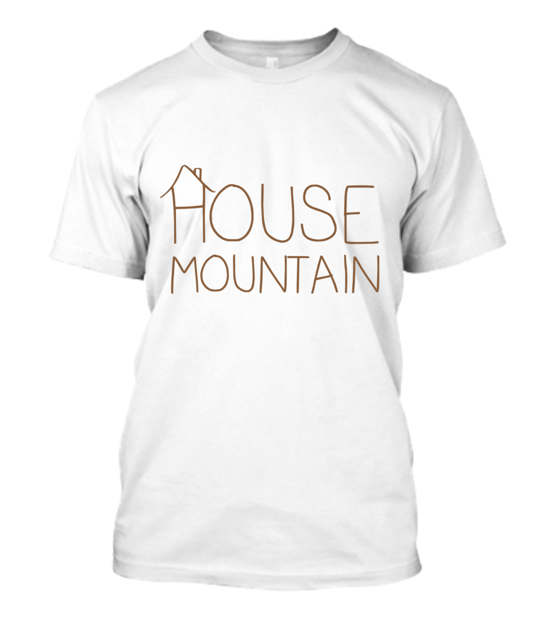 House Mountain Simplistic Illustrated Text Outline With House Roof T-Shirt