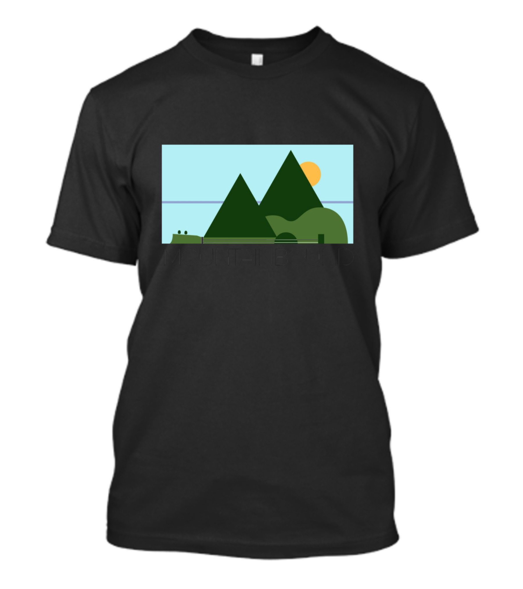 Mountain Bound Adventure Landscape Nature Scene With Sun And Green Hills T-Shirt
