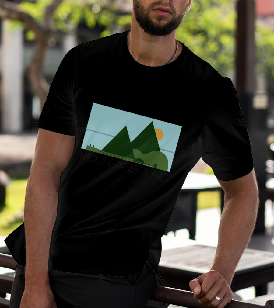 Mountain Bound Adventure Landscape Nature Scene With Sun And Green Hills T-Shirt