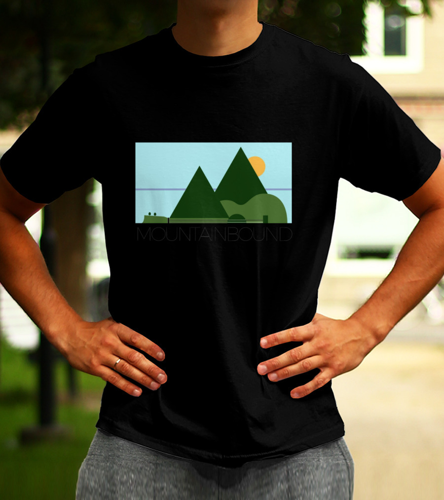 Mountain Bound Adventure Landscape Nature Scene With Sun And Green Hills T-Shirt