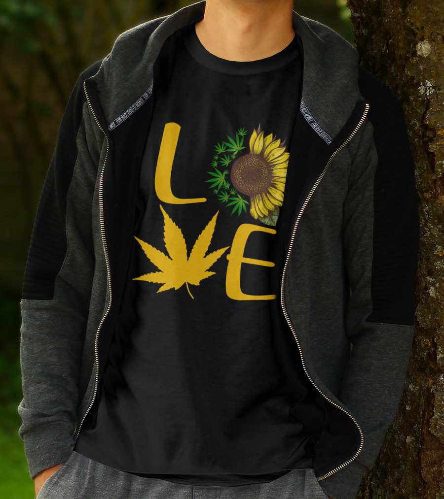 Love Sun Flower Weed Leaf T-Shirt