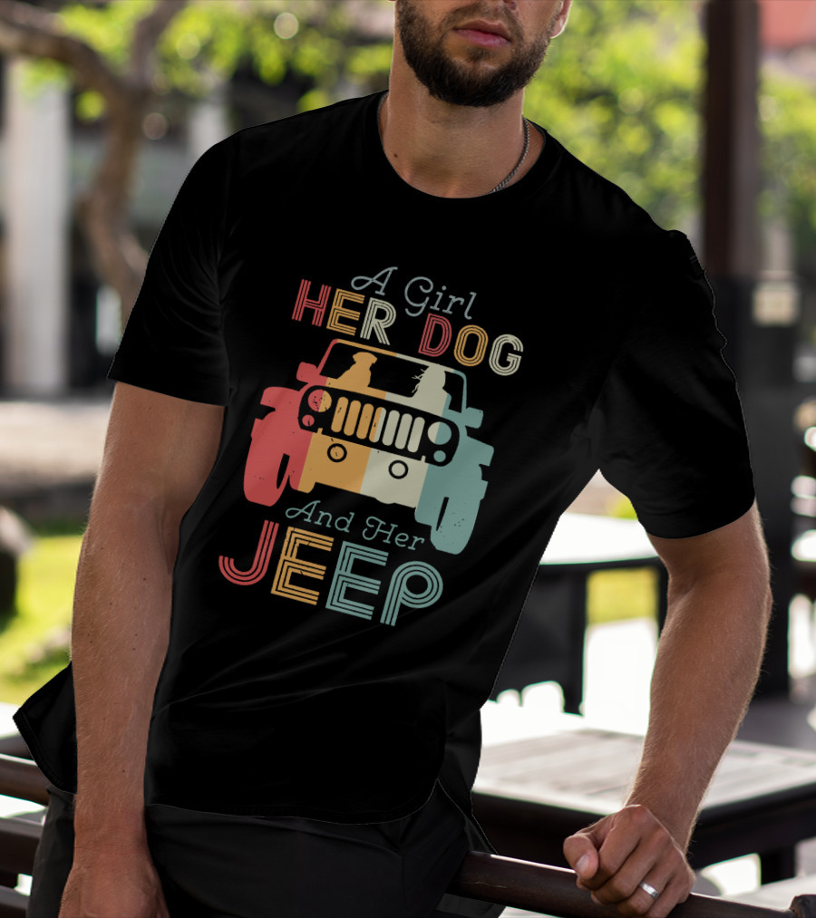 A Girl Her Dog And Her Jeep T-Shirt